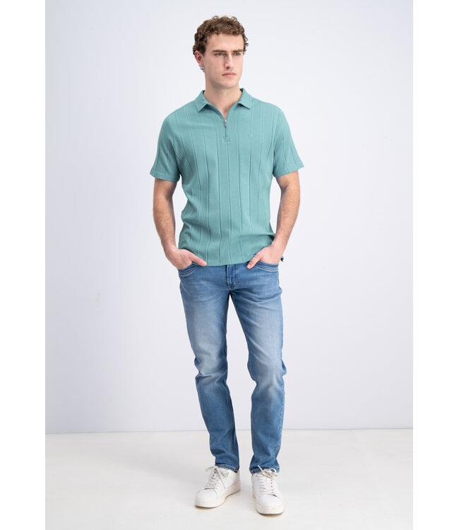 Gabbiano 2365210 Lorven Polo shortsleeve jacquard vertical with zipper