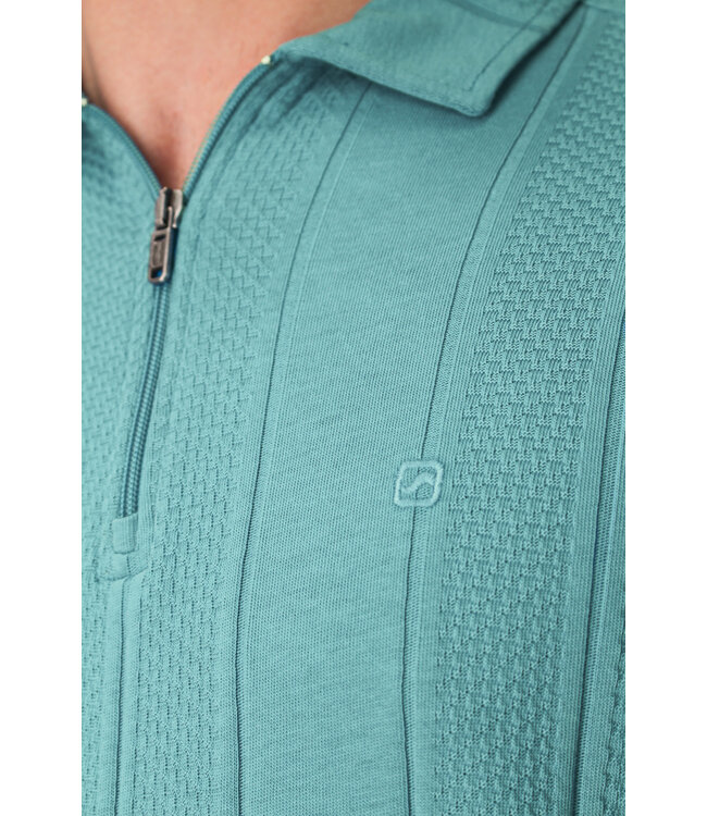 Gabbiano 2365210 Lorven Polo shortsleeve jacquard vertical with zipper