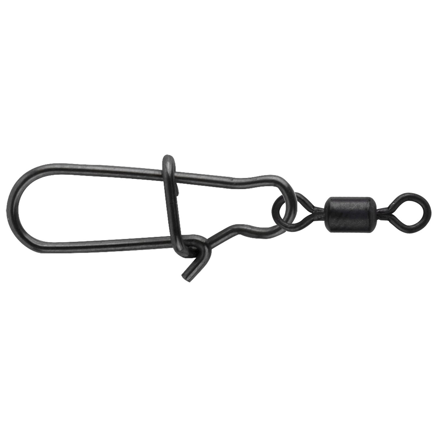 Spro Matt Black Secure Snap + Rolling Swivel – 5er Set Fürs Spinnfischen Auf Hecht, Barsch & Zander | Sicherheitsschnapper Mit Wirbel