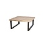 Salontafel Mango massief met metalen poot 100x100 - zwart