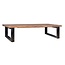 Salontafel Mango massief met metalen poot 140x80 - zwart
