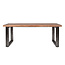 Eettafel Mango massief met metalen poot 200x100 - zwart
