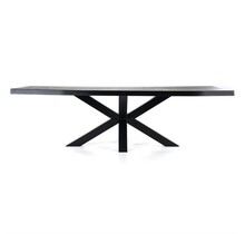 Boomstam tafel met spinpoot zwart- 300x100