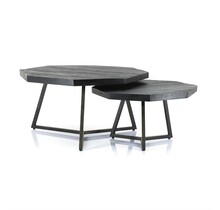 Coffeetable set Octagon - black