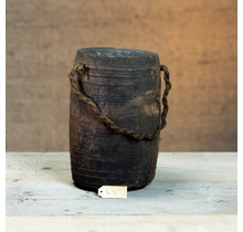 Unieke Houten decoratie pot 14x14x45cm