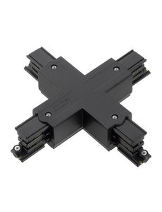 Luxar 3 Fase Rail kruis-verbinder Zwart