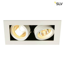 SLV SLV KADUX inbouw spot Kardan 230 Volt 2 spots GU10 wit