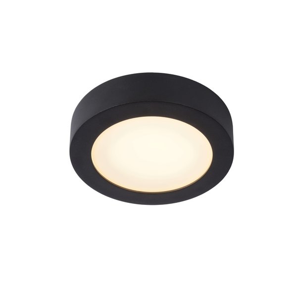 Buitenshuis Verhandeling boog Badkamerlamp zwart 18 cm rond LED dimbaar - Luxar.nl