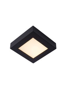 Lucide IP44 zwart 17cm vierkant LED dimbaar