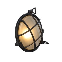 Lucide Lucide DUDLEY - Buiten Wandlamp Rond IP44 E27/40W Zwart