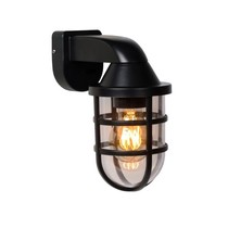 Lucide Lucide LEWIS - Wandlamp Buiten 1xE27 IP44 Zwart