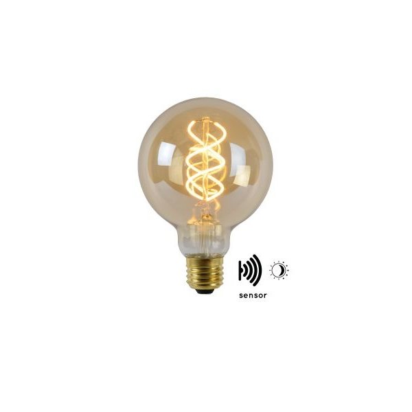 Lucide Lucide G95 TWILIGHT SENSOR Filament lamp Buiten Ø 9,5 cm LED E27 4W 2200K Amber