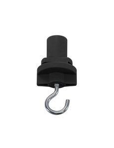 Luxar 3 Fase Rail inzetnippel met haak Zwart