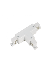 Luxar 3 Fase Rail T-verbinder Wit Aarde-binnen-links