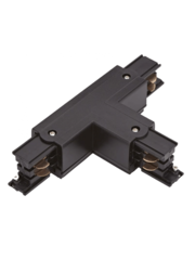 Luxar 3 Fase Rail T-verbinder Zwart Aarde-buiten-links