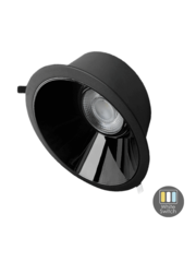 Luxar LED Downlighter White-Switch 16W Ø130 Zwart