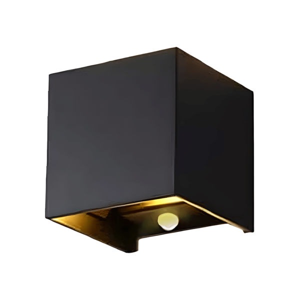 Luxar IP54 Led Cube 2x3W Zwart 3000K bewegingssensor