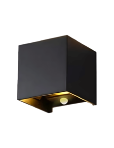 Luxar IP54 Led Cube 2x3W Zwart 2700K bewegingssensor