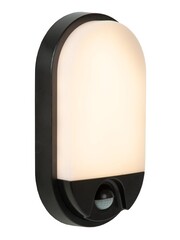 Lucide Ovale Wandlamp Binnen/Buiten Sensor Zwart