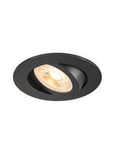 SLV New Tria Inbouwspot rond zwart kantelbaar Gatmaat 68mm