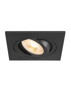 SLV New Tria inbouwspot vierkant zwart Gatmaat 75mm