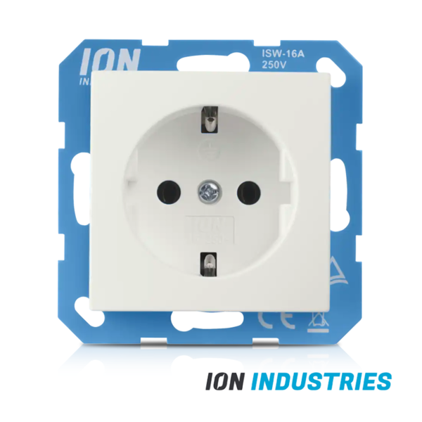 ION INDUSTRIES ION INDUSTRIES - Wandcontactdoos E1 alpin wit - met aanraakbeveiliging