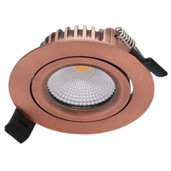 Luxar IP44 LED inbouwspot kantelbaar 5 Watt Dim to Warm 2000K-3000K Koper
