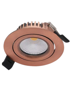 Luxar IP44 LED inbouwspot kantelbaar 5W 2700K Dimbaar Koper