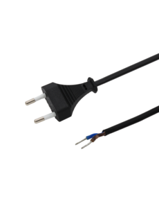 Luxar Aansluitsnoer stekker 2x0.75mm 2 meter - Zwart