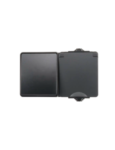 ION INDUSTRIES Wandcontactdoos en schakelaar opbouw horizontaal IP55 mat zwart