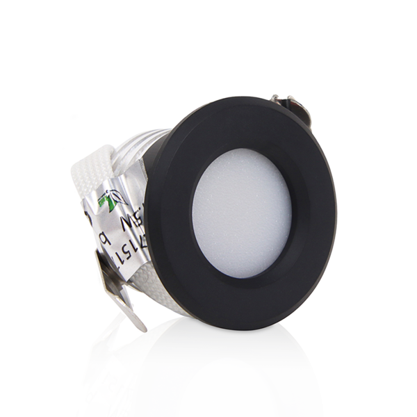 Luxar LED Mini Inbouwspot 1.5W Dimbaar Zwart 3000K 230 Volt IP44