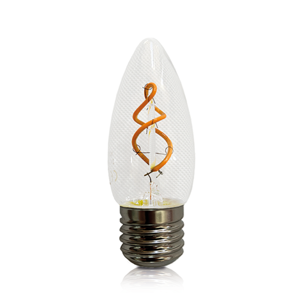Luxar LED Filament E27 Kaarslamp dimbaar Amber 2W 2200K