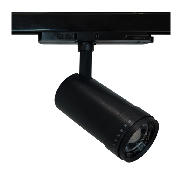 Luxar Luxar Zwarte 3-Fase Railspot met Zoomlens & CCT-Switch