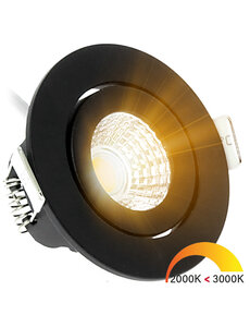 EcoDim LED Inbouwspot IP54 Dim to Warm Zwart kantelbaar