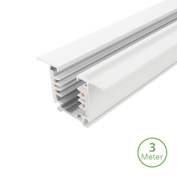 Luxar Luxar Inbouw 3-Fase Rail 3m Wit