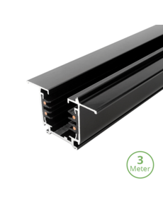 Luxar Inbouw 3 Fase Rail 3m Zwart