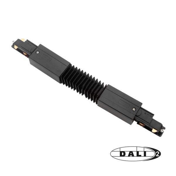 Luxar Luxar 3-Fase Rail DALI Flexibele Connector Zwart