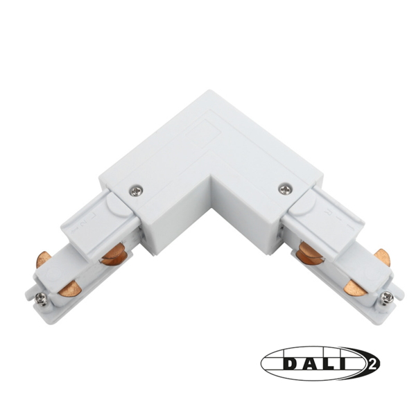 Luxar Luxar 3-Fase Rail DALI L-Vorm Connector Outside Wit
