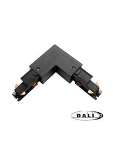 Luxar 3 Fase Rail DALI L-Vorm Connector Outside Zwart