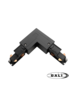 Luxar 3 Fase Rail DALI L-Vorm Connector Outside Zwart