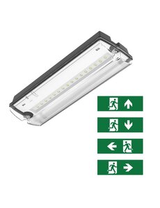 Luxar Vluchtweg Noodverlichting 3W IP66 Zwart