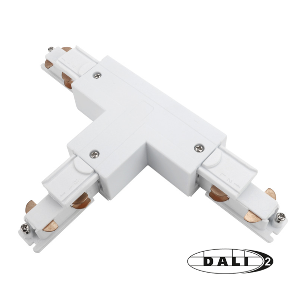 Luxar 3-Fase Rail DALI T-Vorm Connector Right Inside Wit