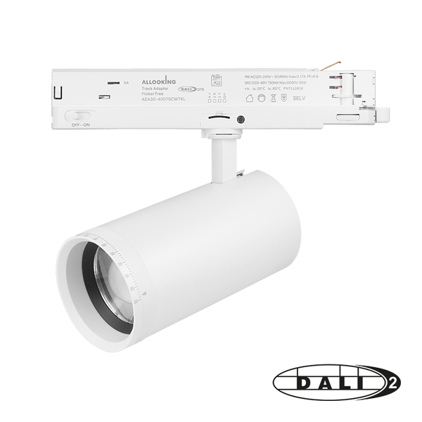 Luxar Luxar 3 Fase Rail DALI Railspot 30W Zoomable CCT 2700–4000K – Wit