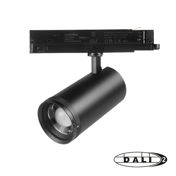 Luxar Luxar 3 Fase Rail DALI Railspot 30W Zoomable CCT 2700–4000K – Zwart