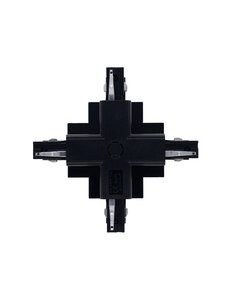 Luxar Inbouw 3 Fase X-Vorm Connector Zwart