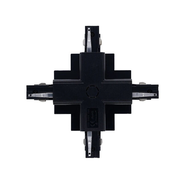 Luxar Luxar Inbouw 3 Fase X-Vorm Connector Zwart
