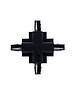 Luxar Inbouw 3 Fase X-Vorm Connector Zwart