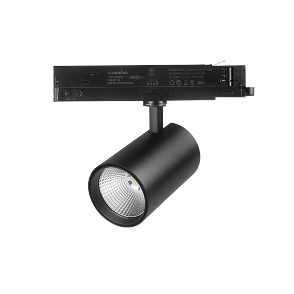 Luxar Luxar 3-Fase DALI Railspot 30W CCT Zwart CRI90