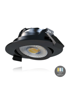 Luxar Slim-Fit LED Inbouwspot IP65 6W CCT Dimbaar Zwart