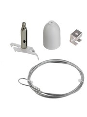 Global Trac Lighting Systems Global Staalkabel ophangset 3 fase rail wit 3 Meter